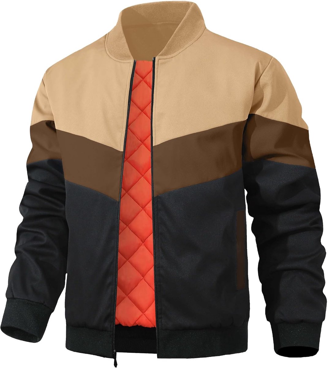 Heren Jassen Lichtgewicht Bomberjack Winter Warm Gewatteerde Gevoerde Jassen Casual Windbreaker Varsity