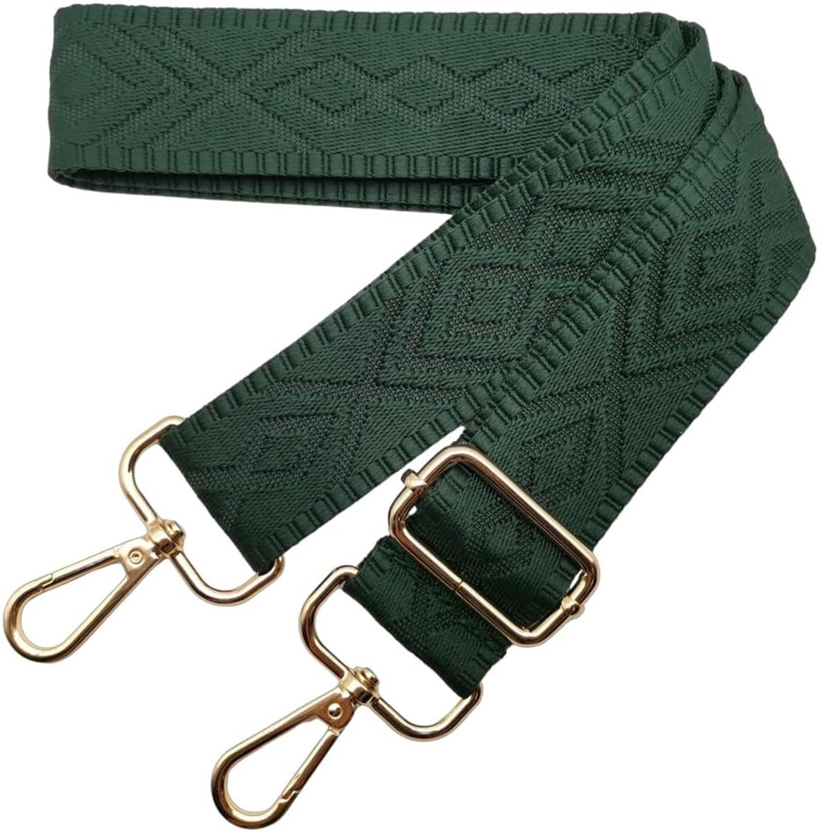 Schouderriem voor brede tas, schoudertas, 3,8 cm, verstelbaar, schoudertas, handtas, verwisselbaar, met gouden gesp, voor dames, doe-het-zelf, schouderriem, accessoires (donkergroen) 7