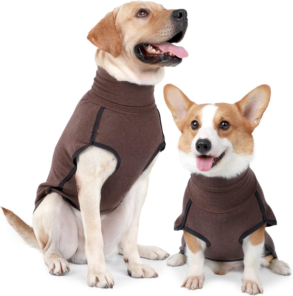 Hondensweatshirt, rekbaar fleece vest, warme hondensweater, trui voor kleine en middelgrote honden, winterkleding voor huisdieren voor binnen en buiten (XXS, bruin)