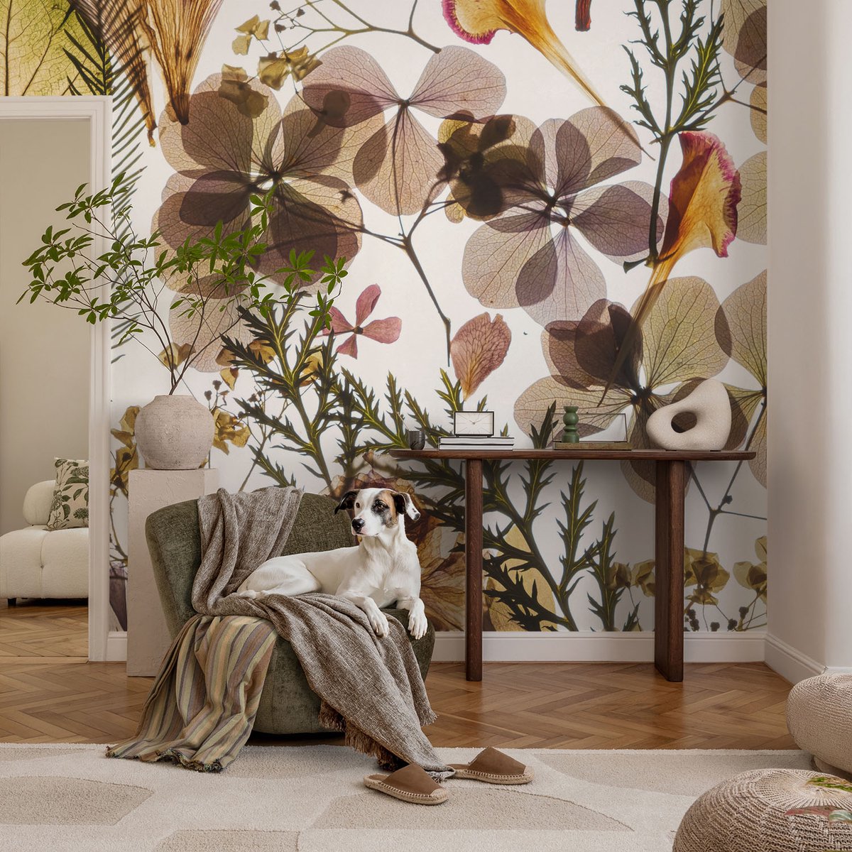 Coloray Vliesbehang - Groente Snellijm Behang - 104x70 cm - Natuurlijke Samenstelling Muurschildering - Slaapkamer behang Bloemen En Planten - Fotobehang Vlies - Gang behang