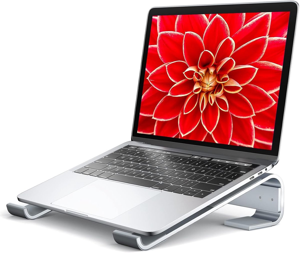 Stand voor Bureau, Computer Stand Riser voor Bureau, Geventileerde Ergonomische Aluminium Notebook Stand Compatibel met MacBook Air Pro Dell XPS HP 11 14 15.6 17.3 Inch Zilver Werk vanuit Thuis