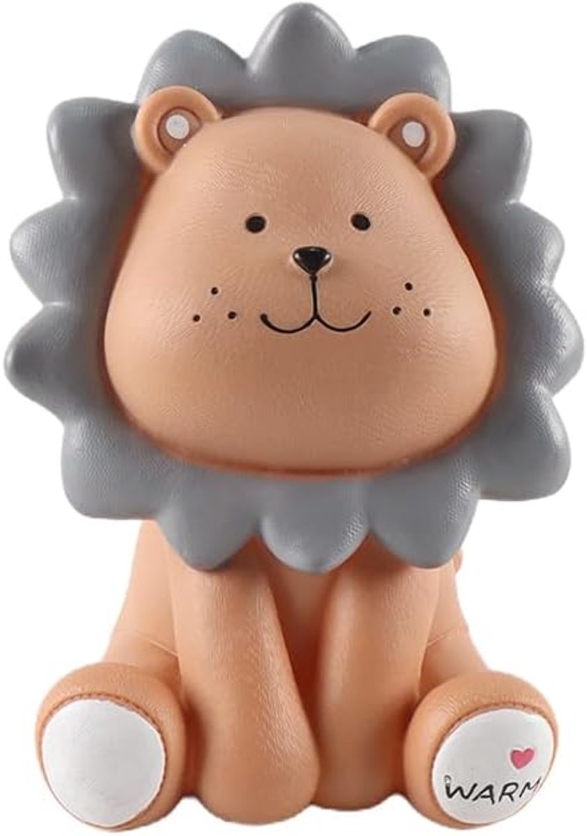 Lion Spaarpot, een decoratieve, herbruikbare spaarpot geschikt voor jongens en meisjes (bruin).
