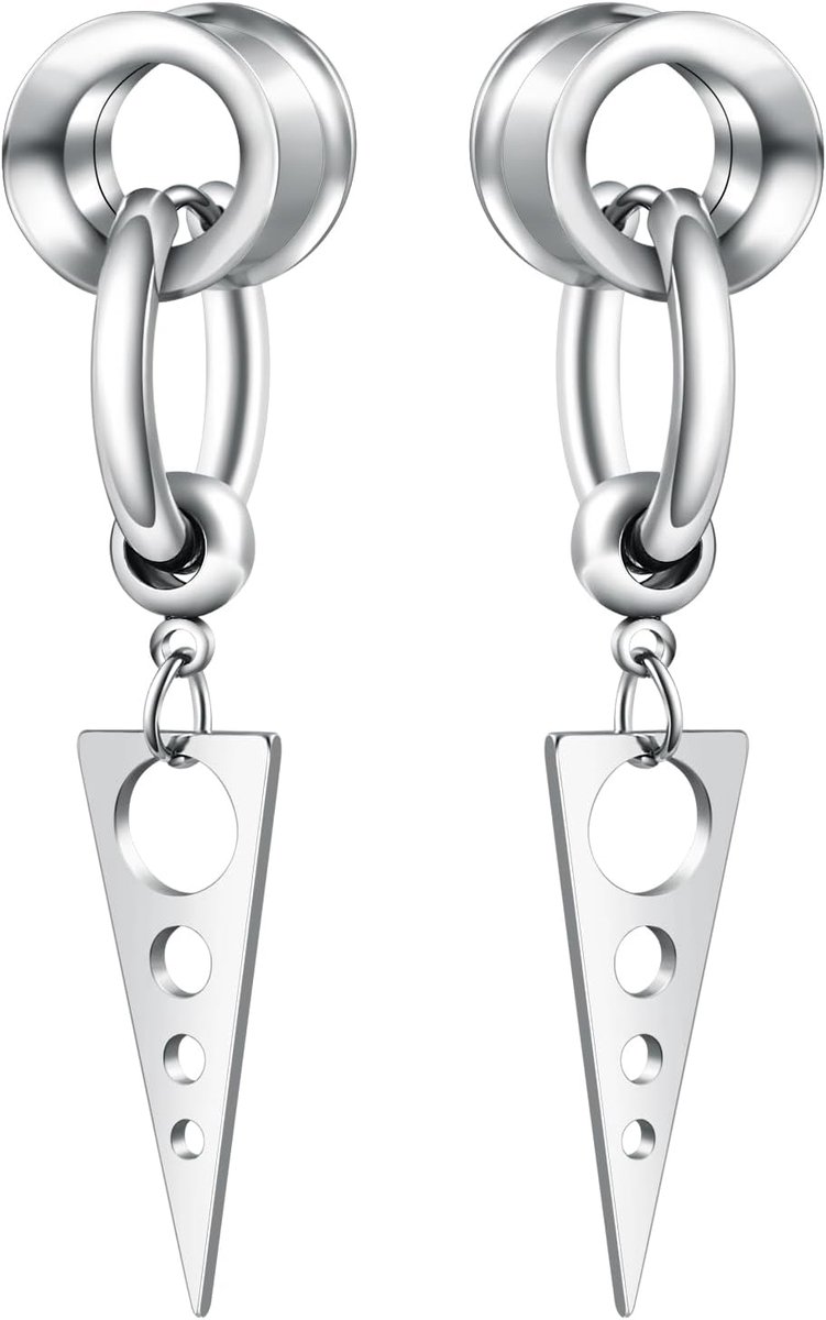 flared tunnel met hanger flesh tunnel oor expanderpiercing sieraden voor vrouwen mannen 6 mm - 24 mm