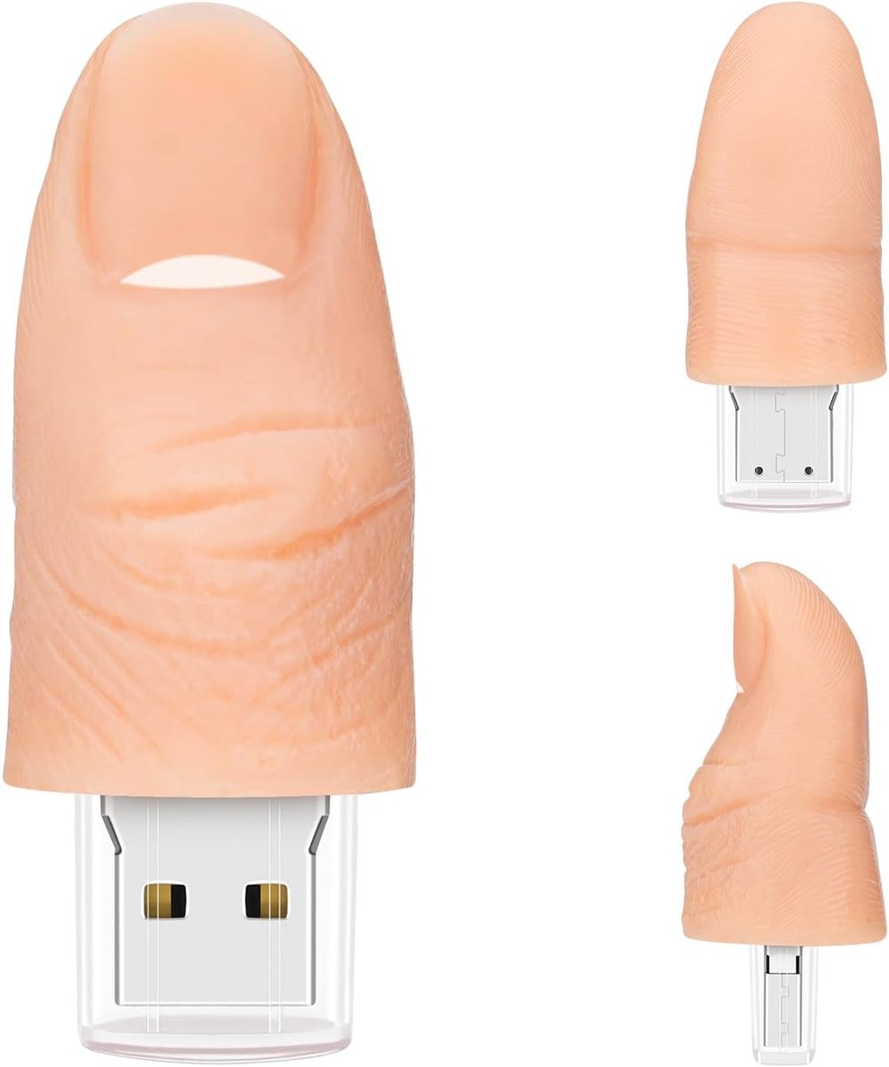 USB-stick 32 GB Schattige flashdrive in de vorm van een vinger, geheugenstick Nieuwe USB-stick Pendrive Cadeau voor externe gegevensopslag