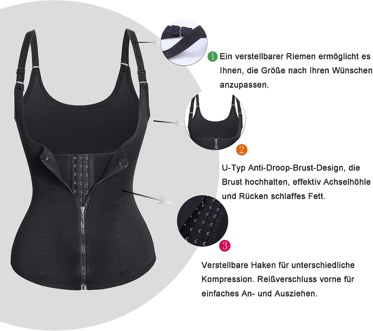 Trainingsvest voor Vrouwen - Verstelbaar Onderbust Korset met Schouderbanden, Taille Shaper & Postnatale Ondersteuning