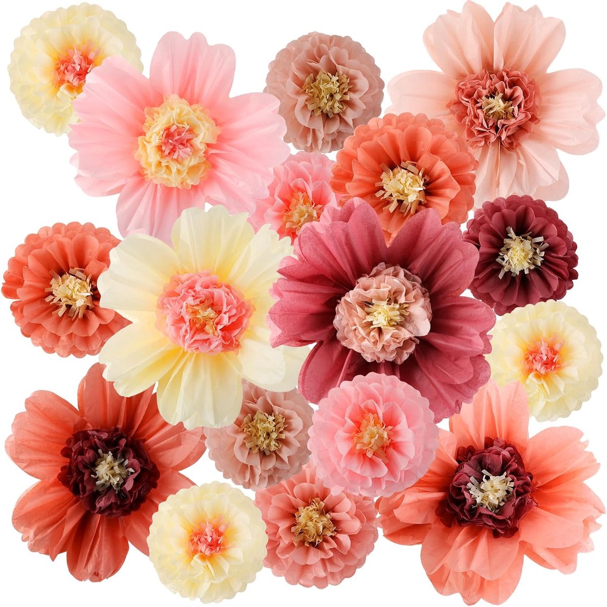 Grote kleurrijke tissuepapier bloemen 50,8 cm handgemaakte gigantische fiesta papieren bloemen voor Mexicaanse feest bruiloft verjaardag achtergrond babyshower kinderkamer ambachtelijke buiten