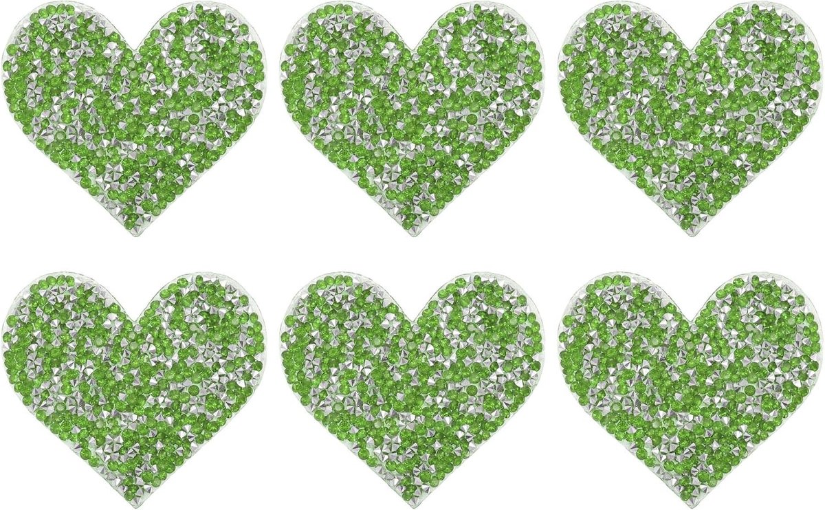 Patches om op te strijken, groene, glanzende patches met strass-steentjes om op te strijken, voor hoed, kleding, jassen, broeken, decoratie, reparatie