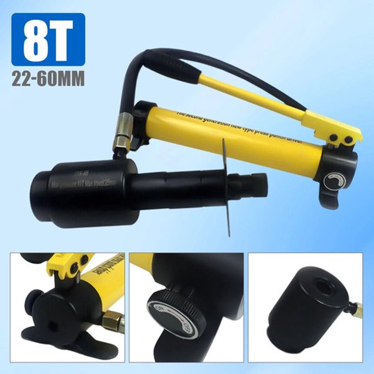 Hydraulische Knockout Perforator - 8T Capaciteit - 2-60 mm Diameter - Staal - Handmatig - Voor Zacht Ijzer En RVS - Perforator Gereedschap