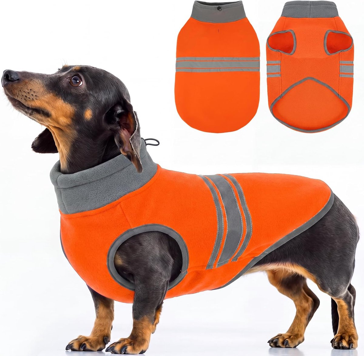 Fleece, warme fleece hondentrui met reflecterende strepen