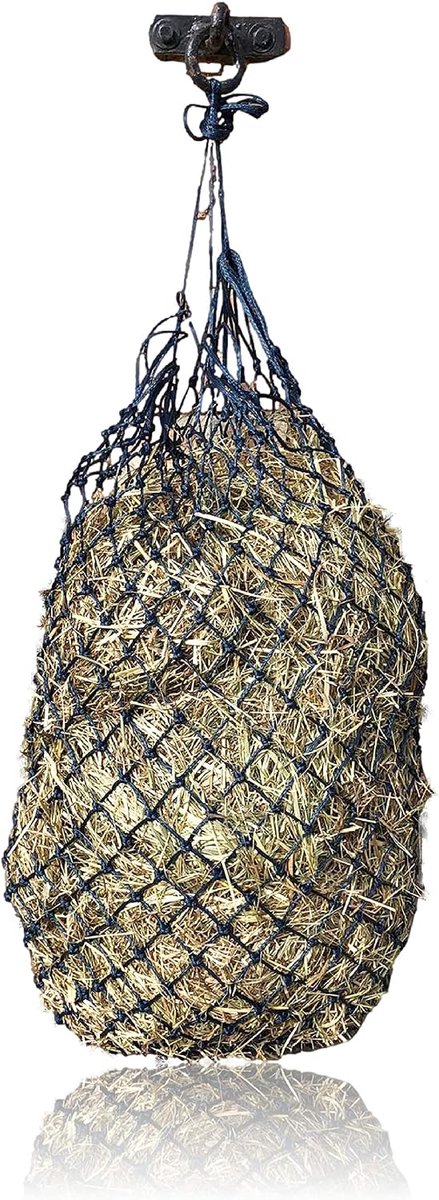 Hooiennet voor paarden, fijnmazig hooienet, maaswijdte 3 x 3 cm, fijnmazig groot vulgewicht 3-4 kg (2 x donkerblauw)