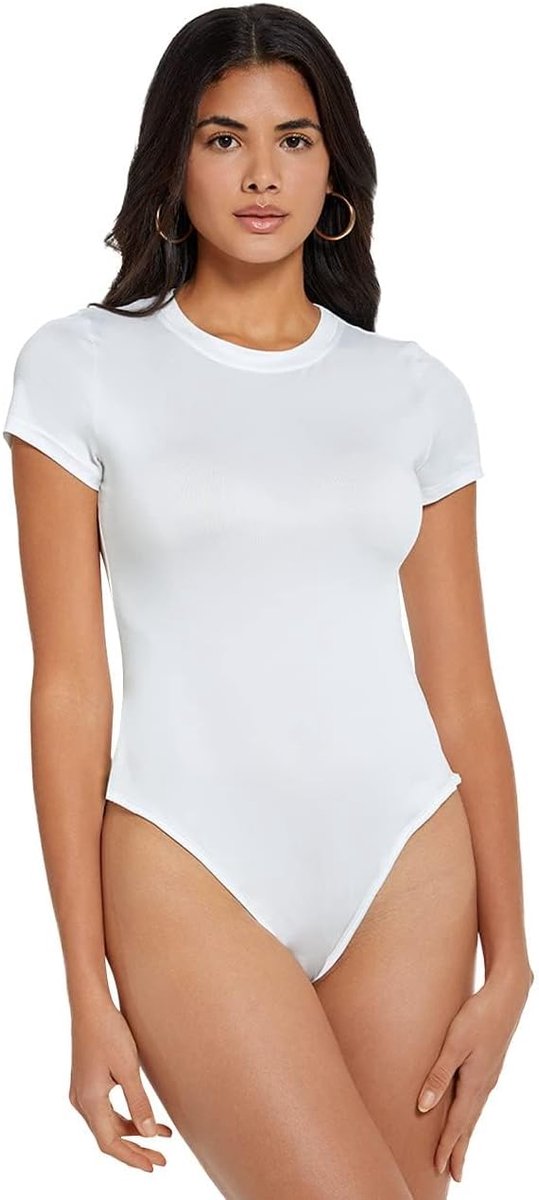Damesbody met korte mouwen, ronde hals, nauwsluitend, romper, eendelig, dames, kort, slim fit, elastisch, voor vrijetijdskleding, sport en dagelijks gebruik
