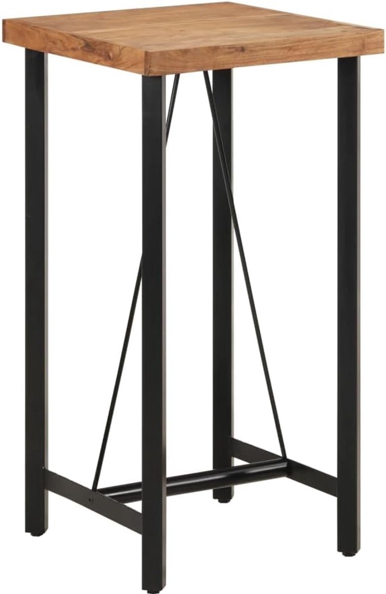 Acaciahout ijzeren frame eettafel 55x55x107 cm