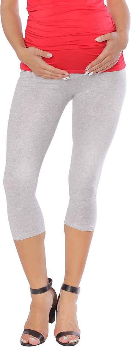 Leggings zwangerschapsleggins voor zwangere 3/4 lange capri van katoen broek vele kleuren zwart grafietgrijs donkerblauw grijs wit bruin