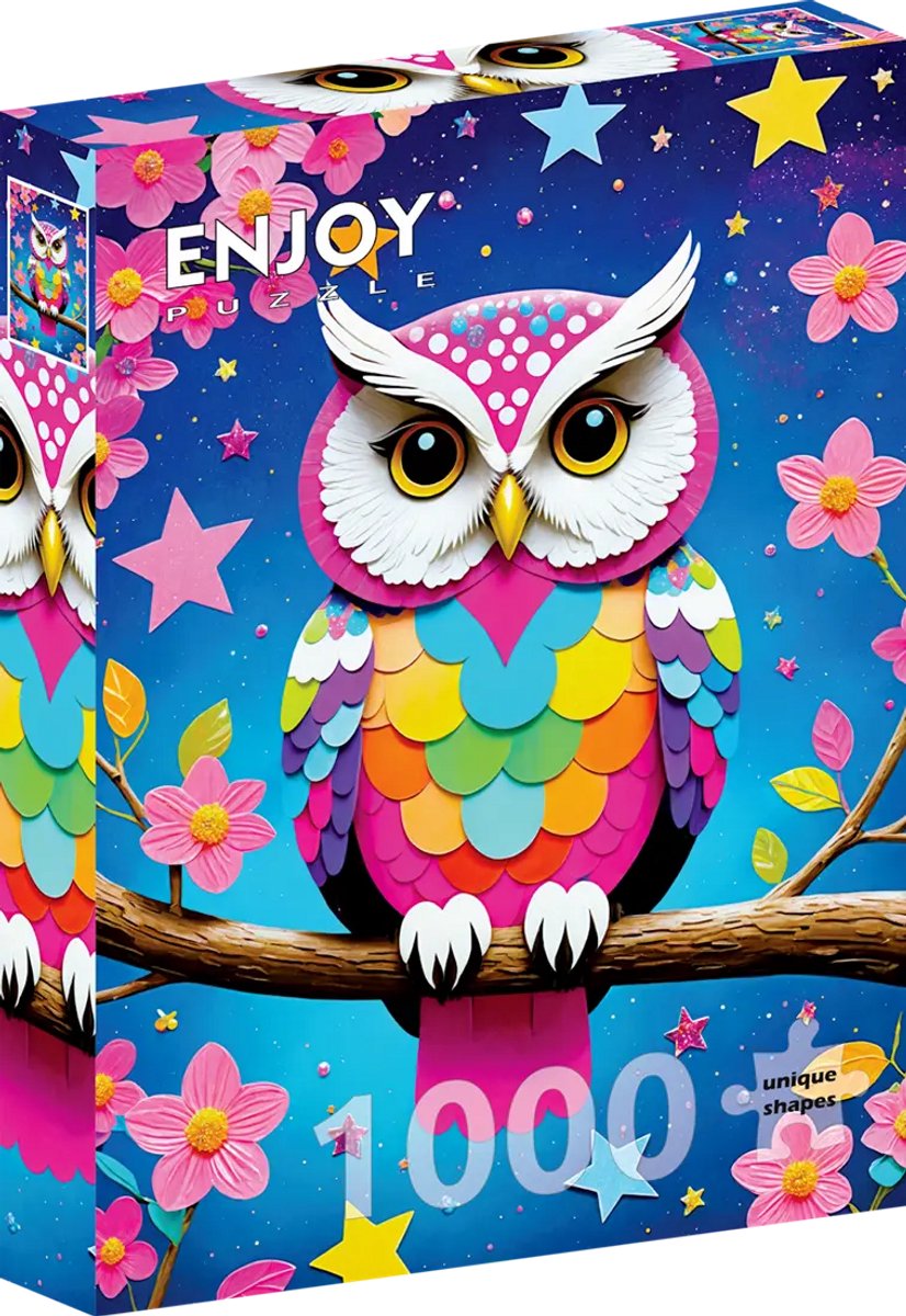 Enjoy Puzzle legpuzzel Starry Owl 1000 stukjes kleurrijk karton.
