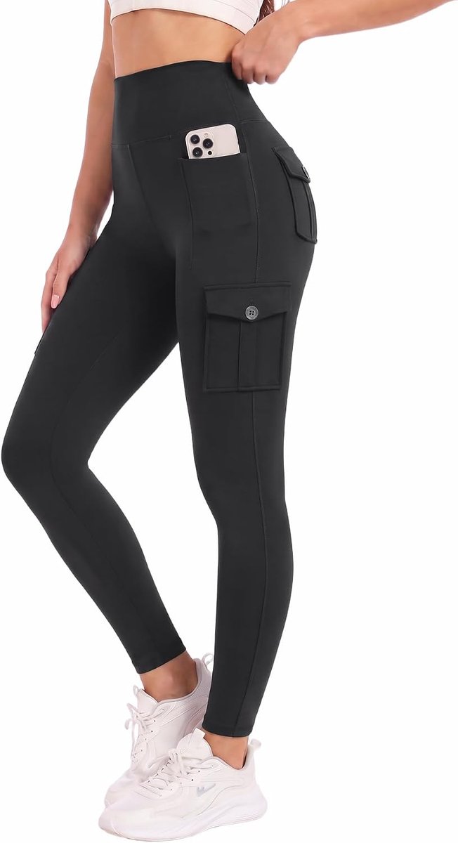adorence Cargo Legging Dames 6 Zakken Hoge Taille Push Up Yogabroek