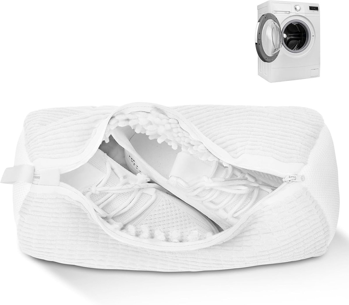 wasmachine, 1 stuks, sneakers, waszak, wit