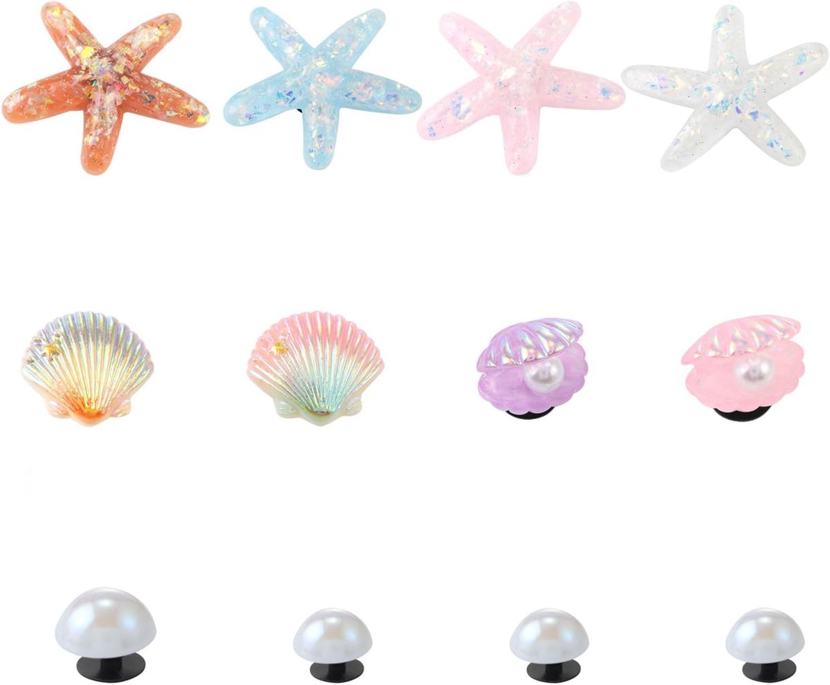 Bedels voor klompen, verschillende willekeurige selectie van pvc, cartoon-schoendecoraties, accessoires voor sandalen en armband, Kerstmis, verjaardag, geschenken (zoetroze)