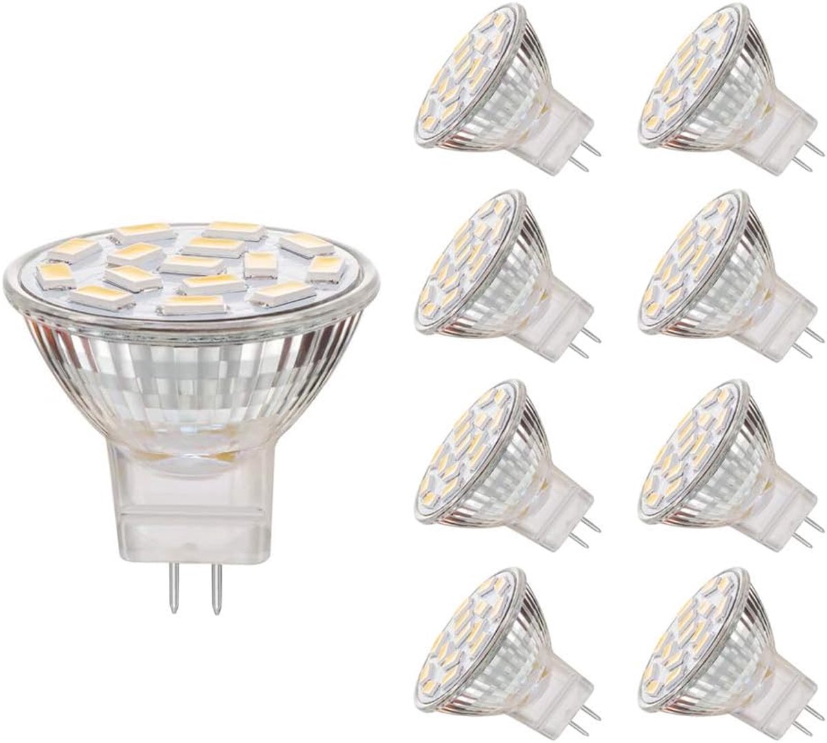 GU4.0 3,5 W LED-gloeilampen, equivalent aan 25-35 W halogeenlampen, GU4.0 Base AC/DC 12 V, 350 LM, 120 ° schijnwerper, inbouwlampen, railverlichting (3000 K, 8 stuks)