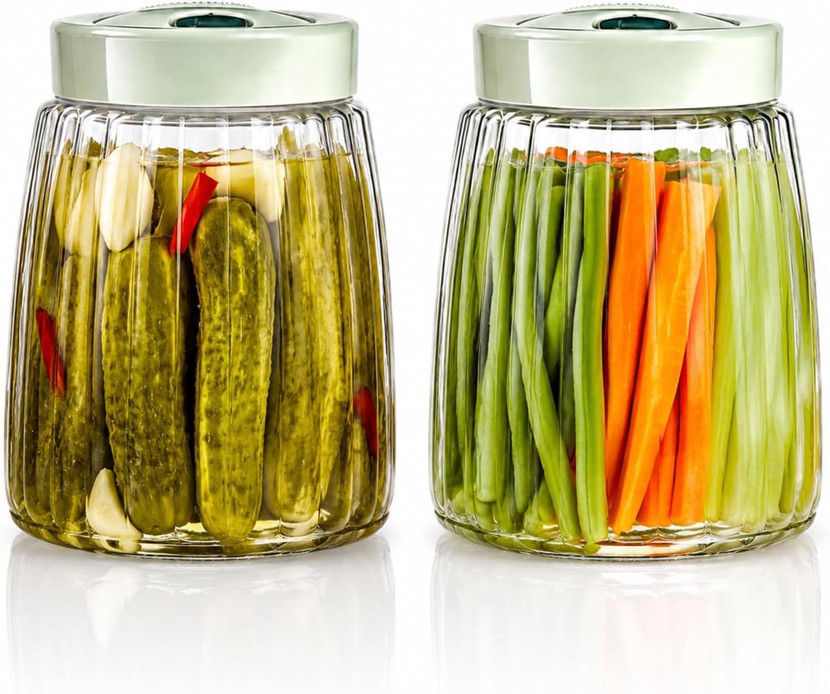 2 stuks gistglazen met gistingsventiel, kimchi-container