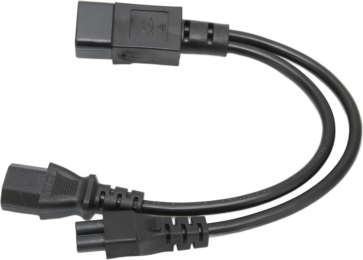 Voedingskabel, IEC 320 C14 Mannelijk Naar C13 en C5 Vrouwelijk Splitteradapterkabel