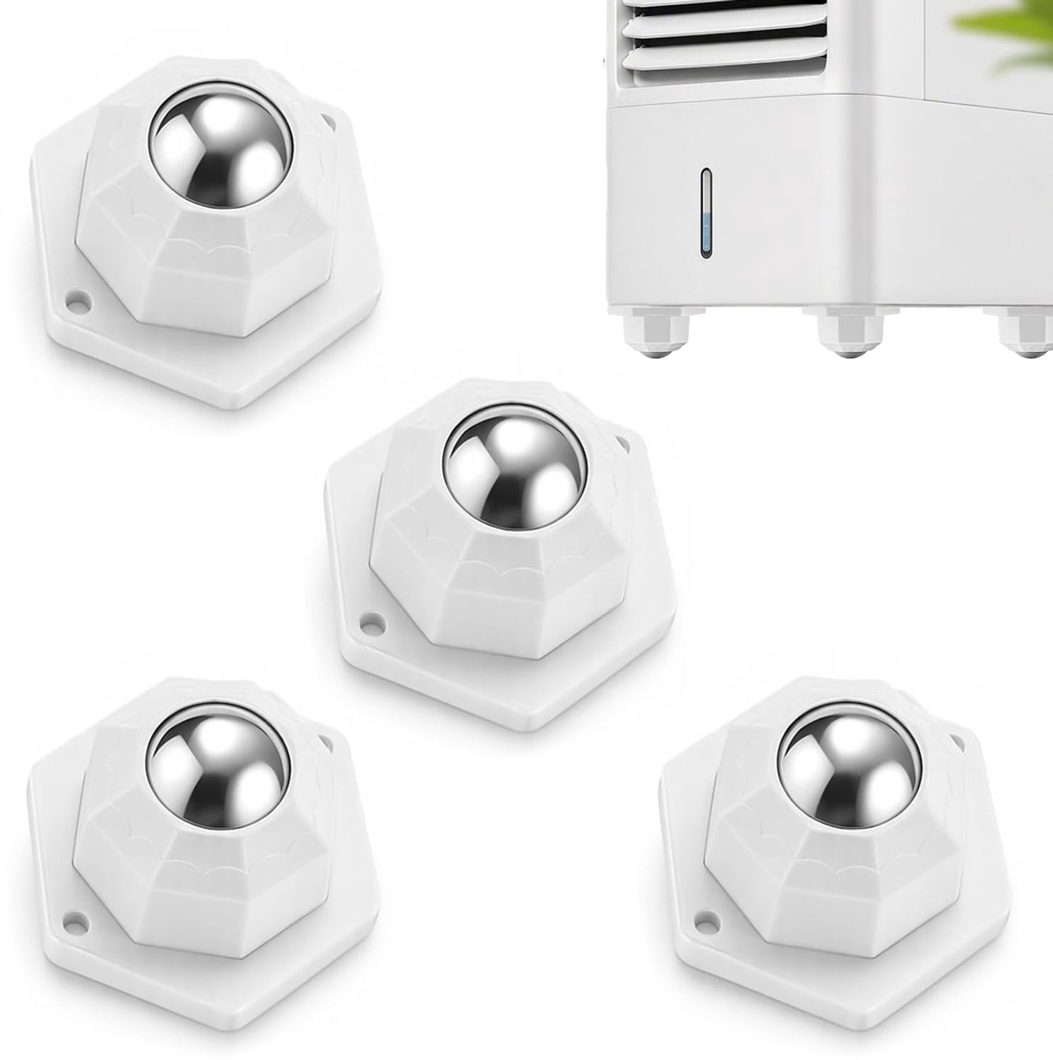 Zelfklevende meubelwielen 4 stuks - Mini kogelwielen 360° draaibaar - Voor meubels en apparaten - ShopVlot
