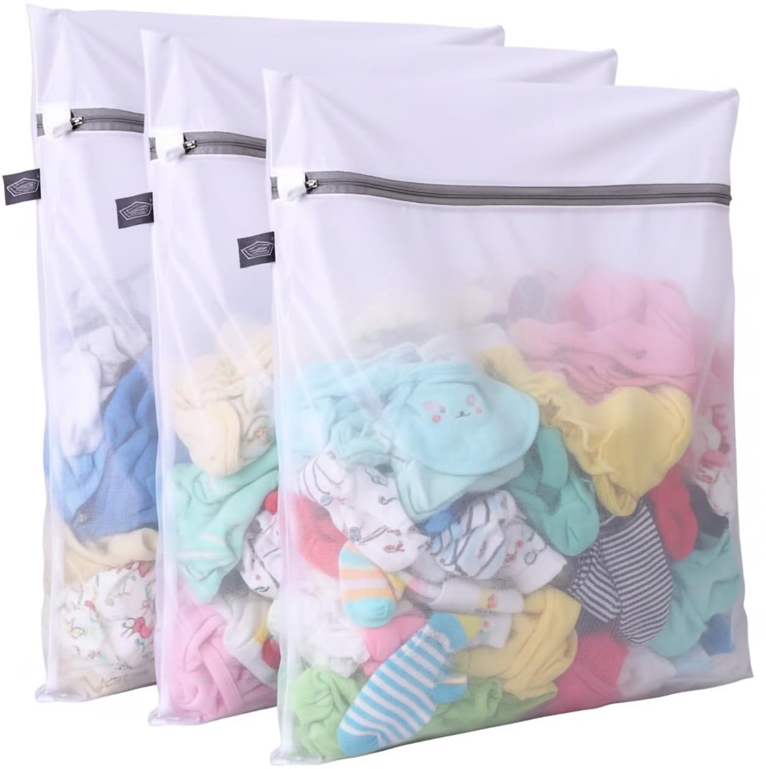 Waszakjes voor Wasmachine – Fijnmazige Wasnetten met Rits – Set van 3