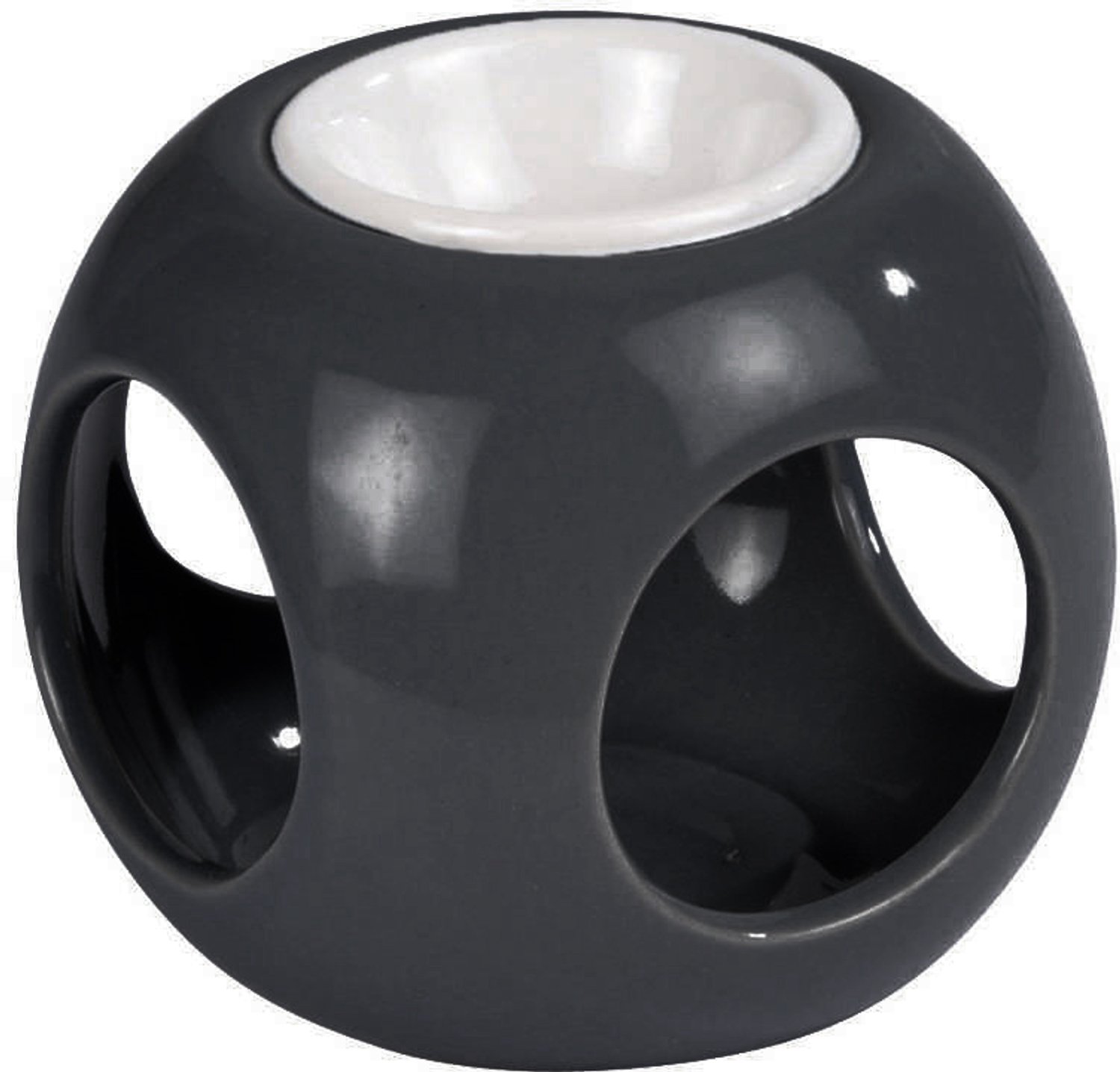 Homea - Keramische haard in de vorm van een blok, hoogte 6 cm - zwart