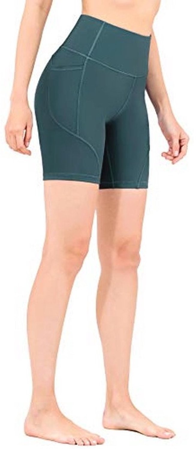 Yoga bikershorts voor dames met hoge taille en zakken - Buikcontrole voor sport — afbeelding 2