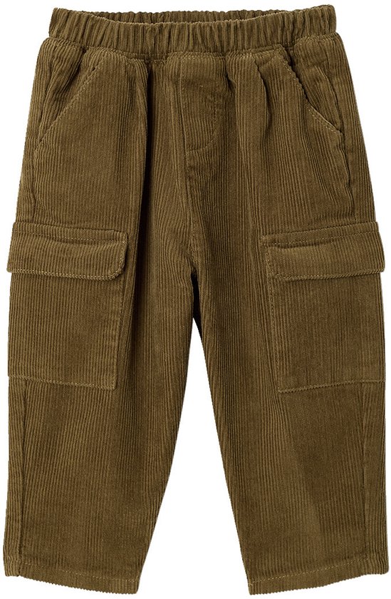 Babyjongensbroek van ribfluweel kaki