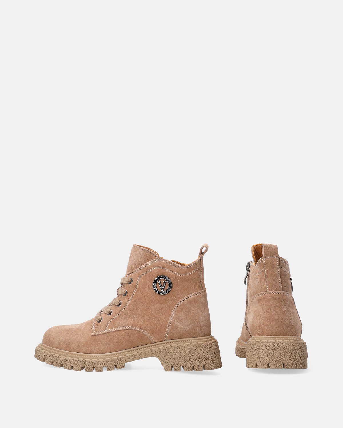 Beige suède enkellaarzen - Maat 40 - Hakhoogte 4,5 cm