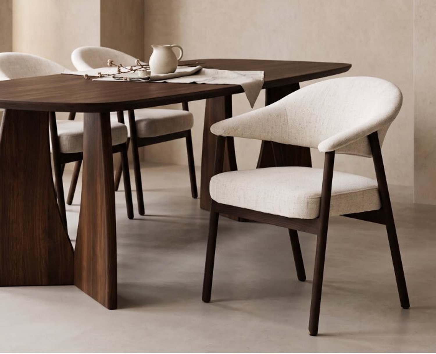 Eetkamerstoel Elk japandi - dark espresso eiken - 63x63x81 cm