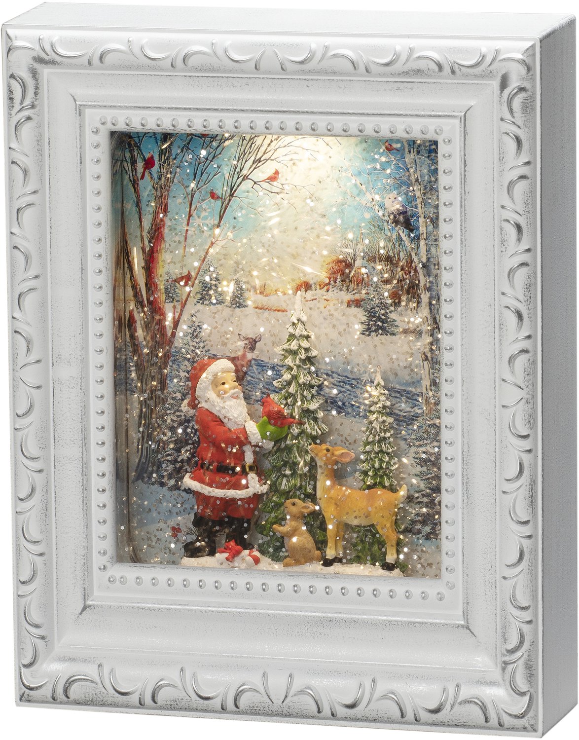 Konstsmide LED sneeuwlantaarn fotoframe met kerstman in de sneeuw