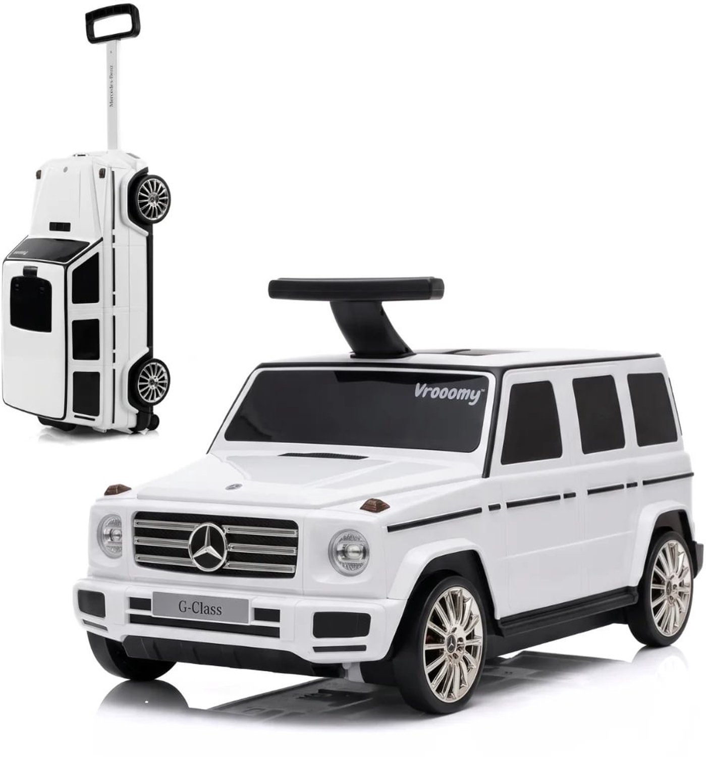 Mercedes G-Klasse 2-in-1 Loopauto & Koffer - 18 tot 42 maanden - Multifunctionele Loopauto voor Kinderen - Handbagage 12L - Wit