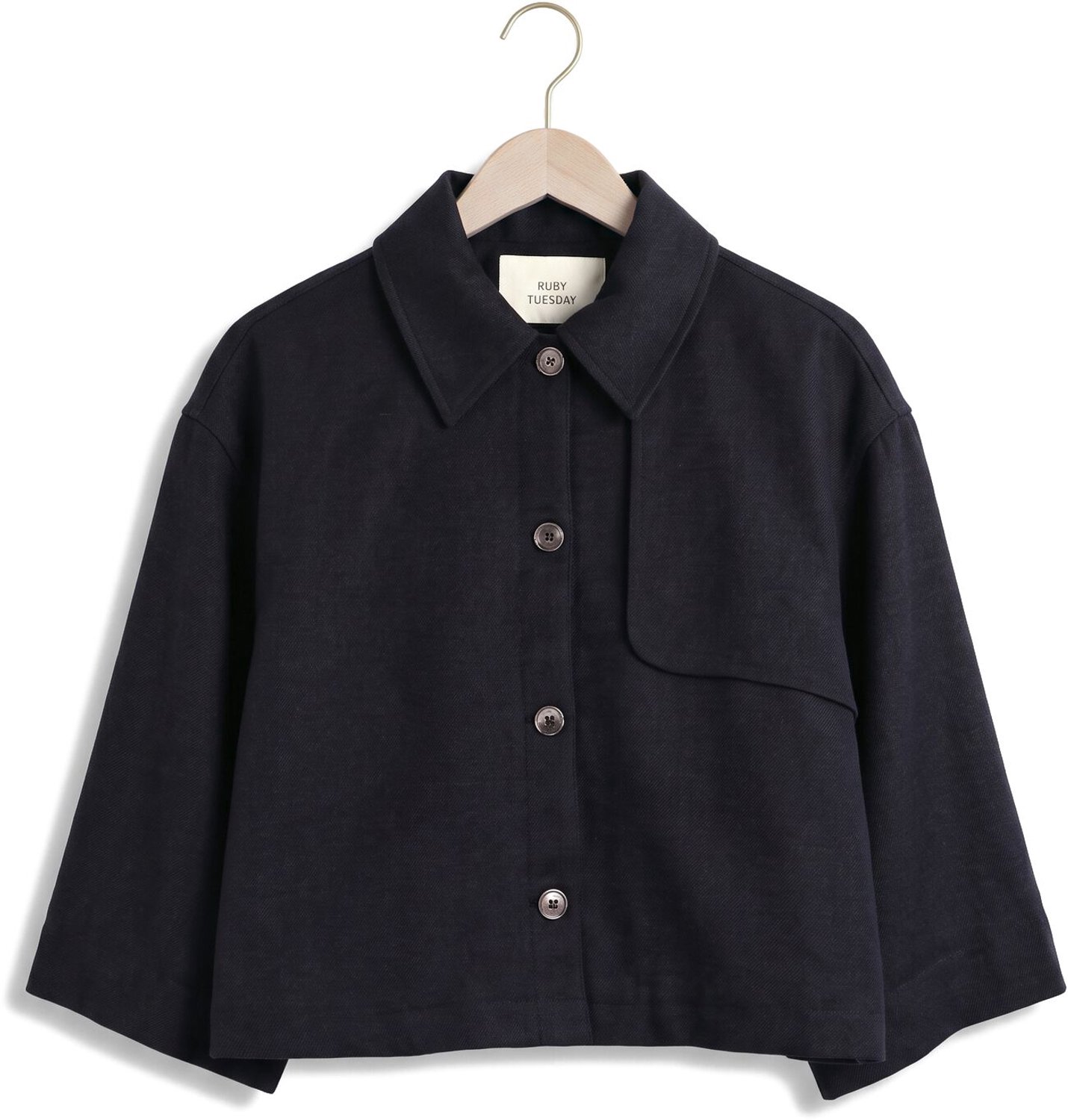 Ruby Tuesday Clendeau Poncho Shirt Top Jassen Dames - Winterjas - Donkerblauw - Maat 36
