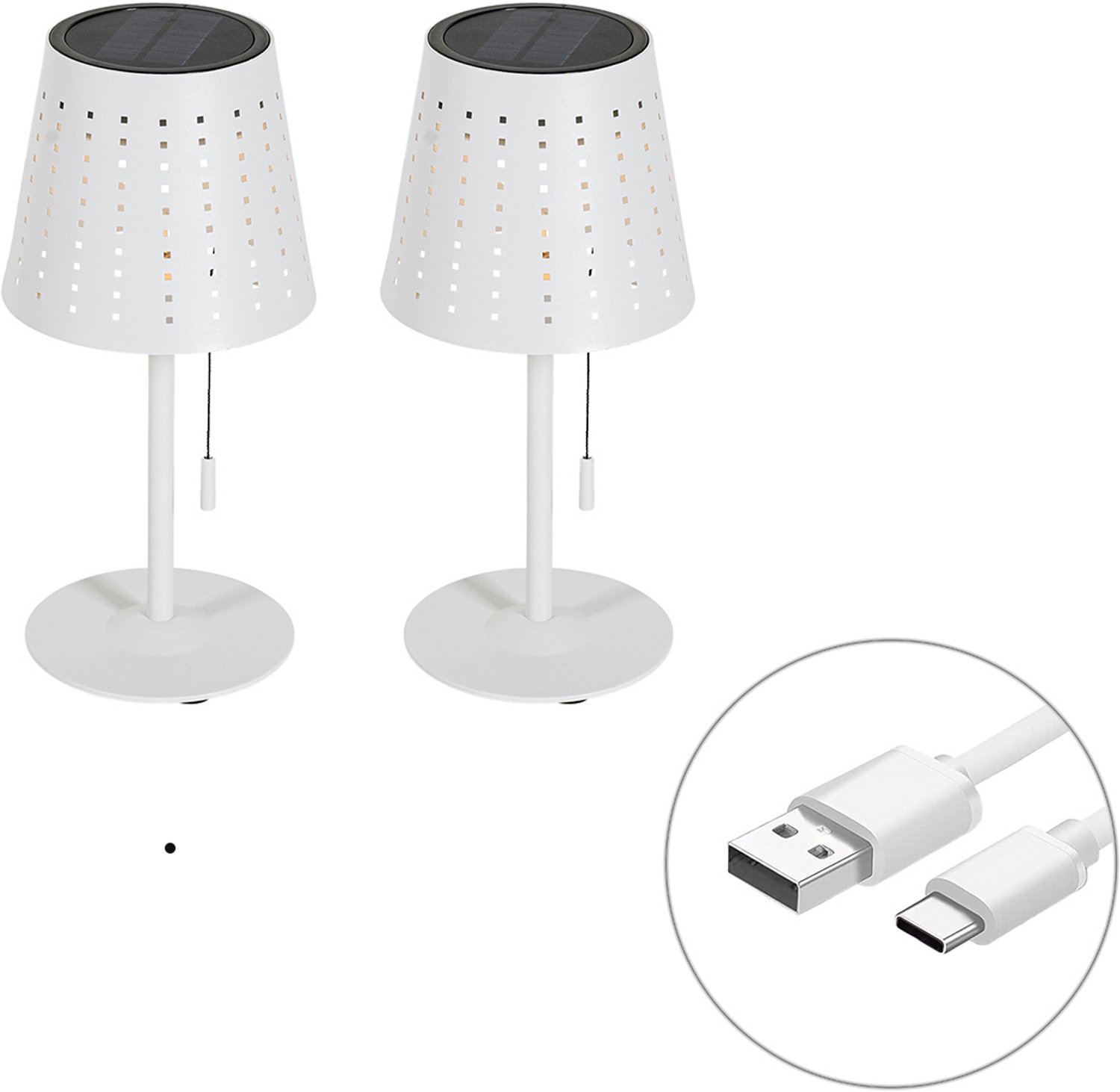 Qazqa design lantaarn, buitenlamp voor in de tuin - Ferre - wit, 30cm, IP44, in set van 2.
