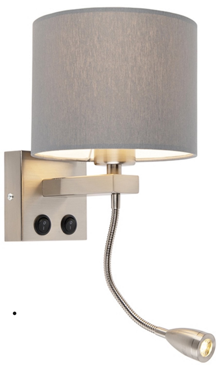 Qazqa moderne wandlamp - Brescia Combi - grijs, rond, max. 60W, geschikt voor led, 2-lichts, 42cm, ideaal als keuken, slaapkamer en woonkamer lamp