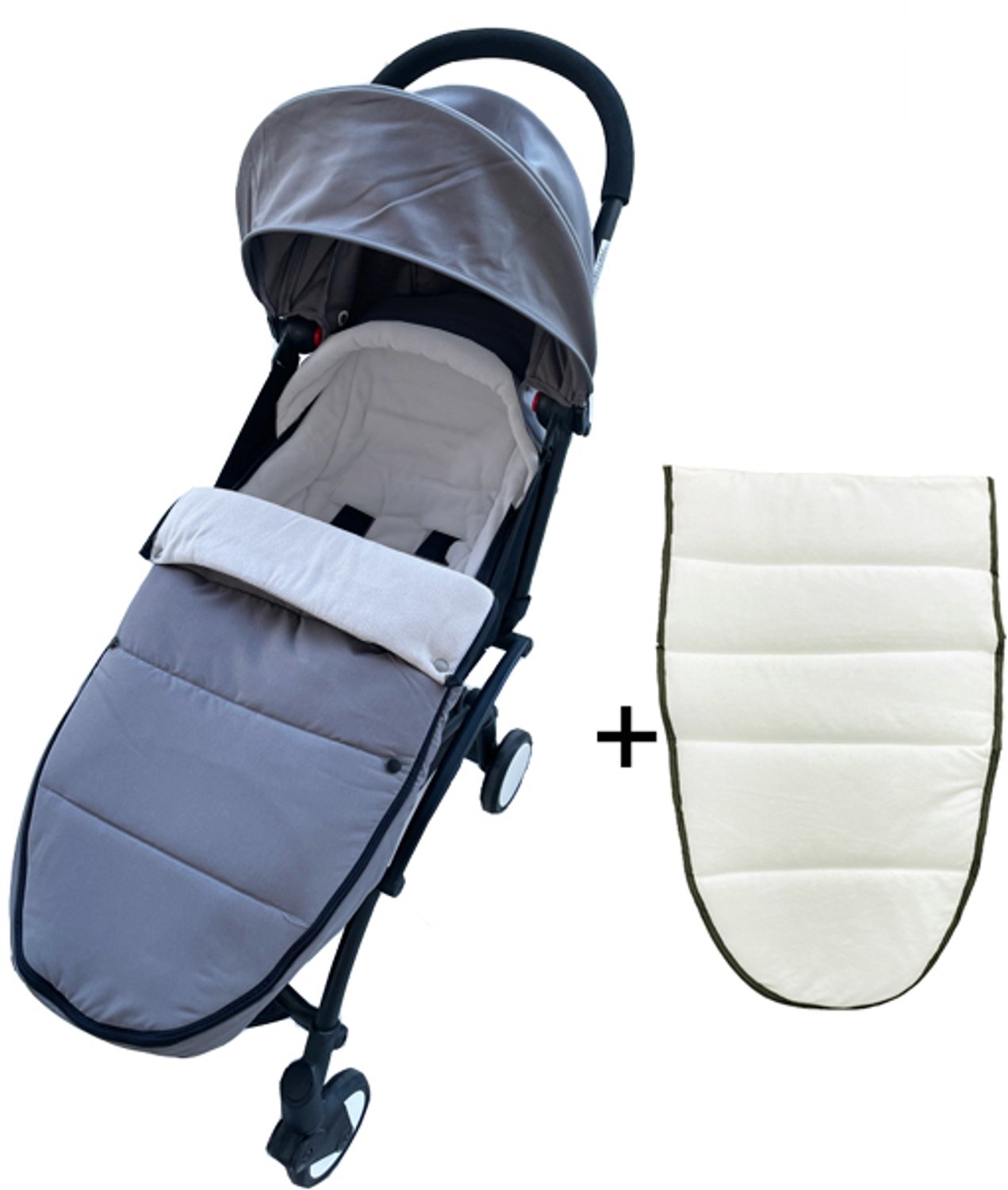 Voetenzak voor Kinderwagen - Beenzak - Winterzak - Grijs - Katoen - Waterdicht - Winddicht en Thermisch - Universeel - Voor Wandelwagen en Buggy