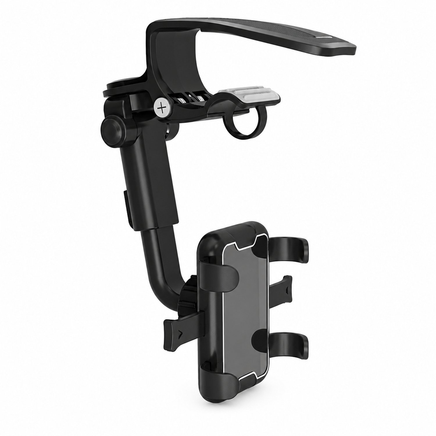 Telefoonhouders auto: zwarte telefoonhouder met zonneklepclip