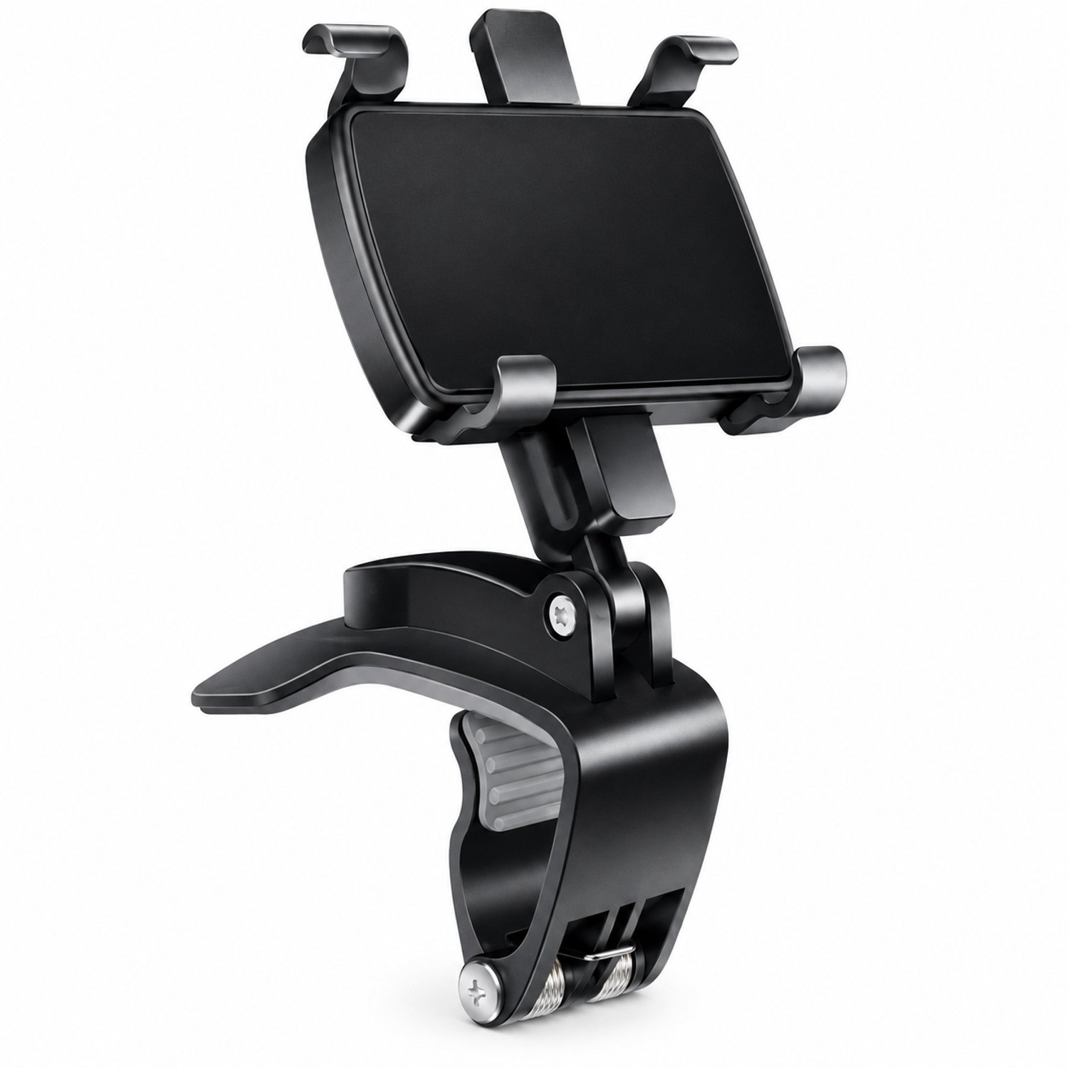 Telefoonhouders auto – dashboardhouder voor smartphone met klembevestiging, zwart