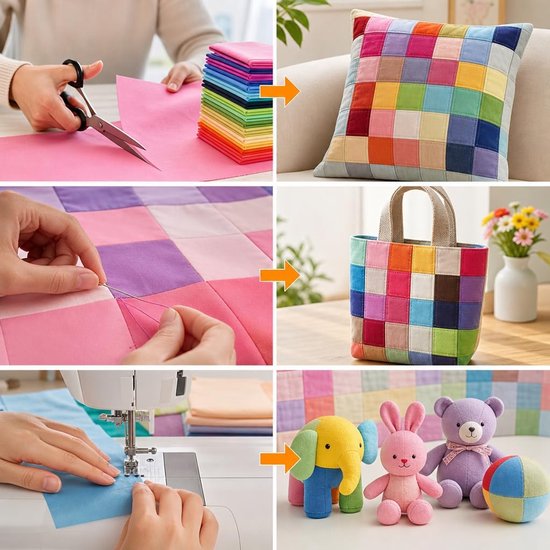 50 stuks katoenen stof, 20 x 20 cm, patchworkstoffen voor naaien, quilten — afbeelding 5