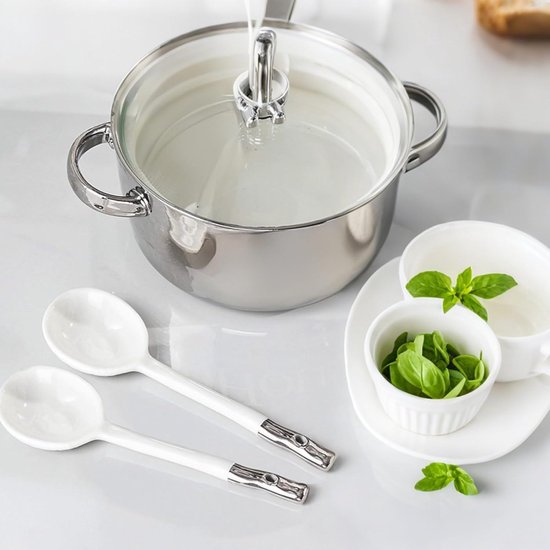 6 Stuks Japanese Style Ceramic Soup Spoon, Met Handvat enverzilverd, Ramen soeplepe, Keramische Dessertlepel, Voor Rijst Dessert Keukenservies — afbeelding 4