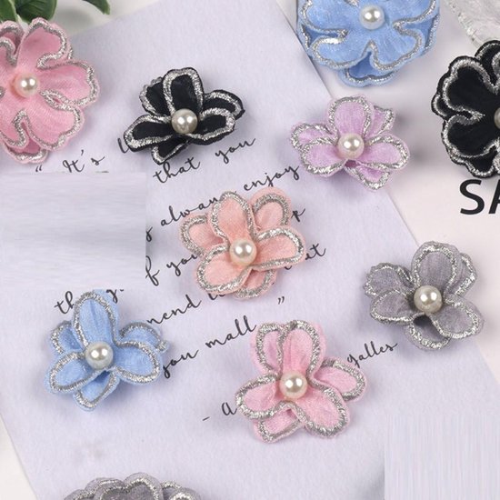 50 stuks kunstmatige bloemhoofden bruiloft woondecoratie accessoires 4,5 cm kleine parel bloemhoofden esthetische faux bloemen decor ambachten, roze — afbeelding 2