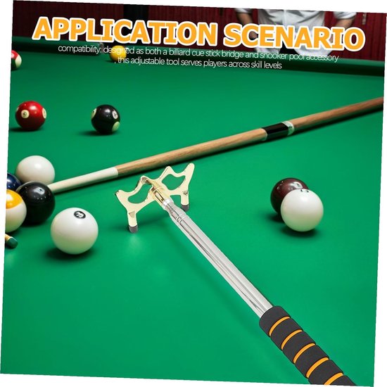2 Stuks Delige Verstelbare Pool Bridge van Roestvrij Staal Telescopische Snooker Keu Steunen met Afneembare Brugkop Compatibel Draagbaar voor Biljartspelletjes — afbeelding 4