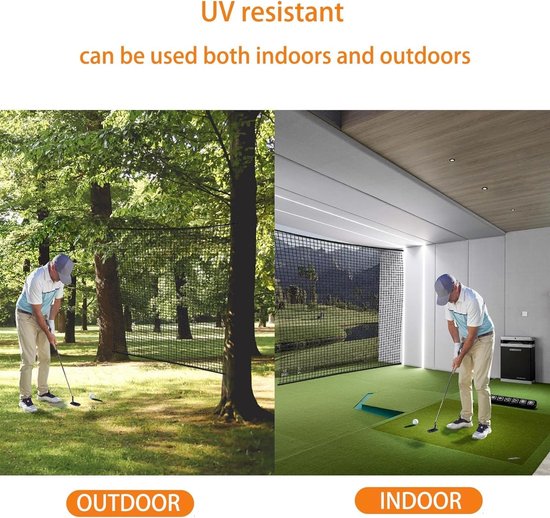 Golfnet 4 x 4 m zwart polyester - duurzaam trainingsnet voor driving range & tuin - ShopVlot — afbeelding 3