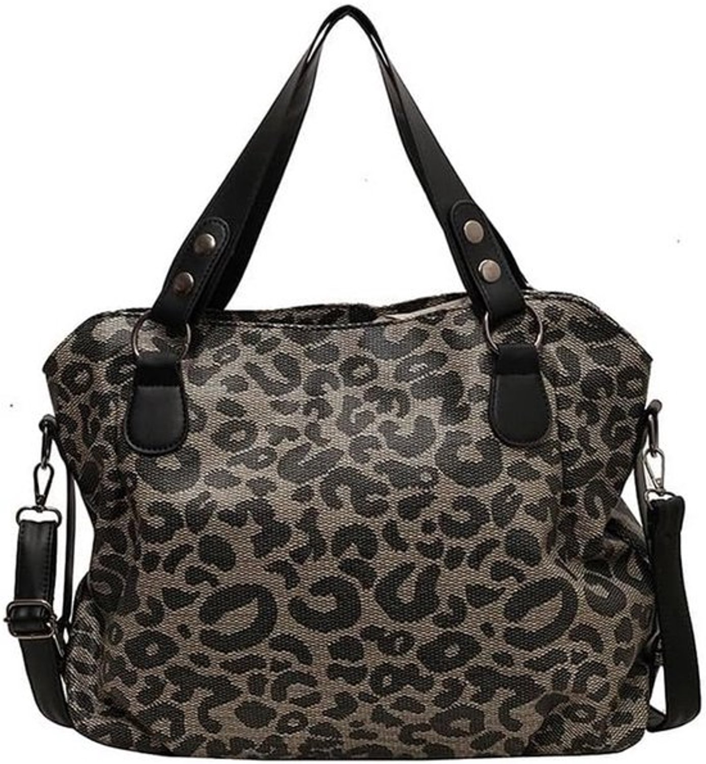 Dames schoudertas - Crossbodytas met lange handgreep - Met luipaardprint