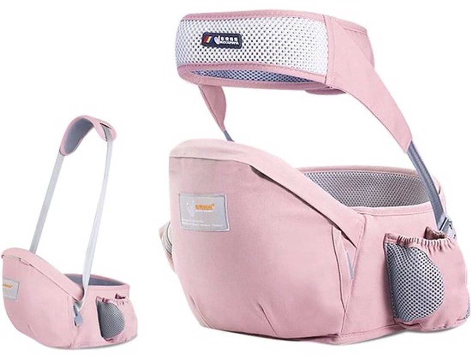 Heupzitje voor draagzak - Heupkruk - Baby dragen - Ergonomisch ontwerp - Verstelbaar 71-118 cm - Roze