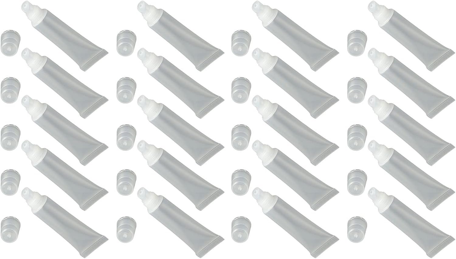 12 Ml Lipgloss Tube Container Set van 20, Professionele Hervulbare Lippenbalsem Tubes voor Reizen en Kantoorgebruik, Zacht PVC-ontwerp