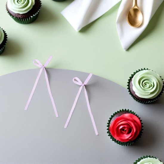 50 Stuks Toppers Voor Babyshowers Taart Decoratie Lintje Taarttoppers Voor Verjaardagsfeestjes Feestcake -decoraties Babyshower Taart Strikken Taarttoppers Voor Feestjes Purple — afbeelding 5