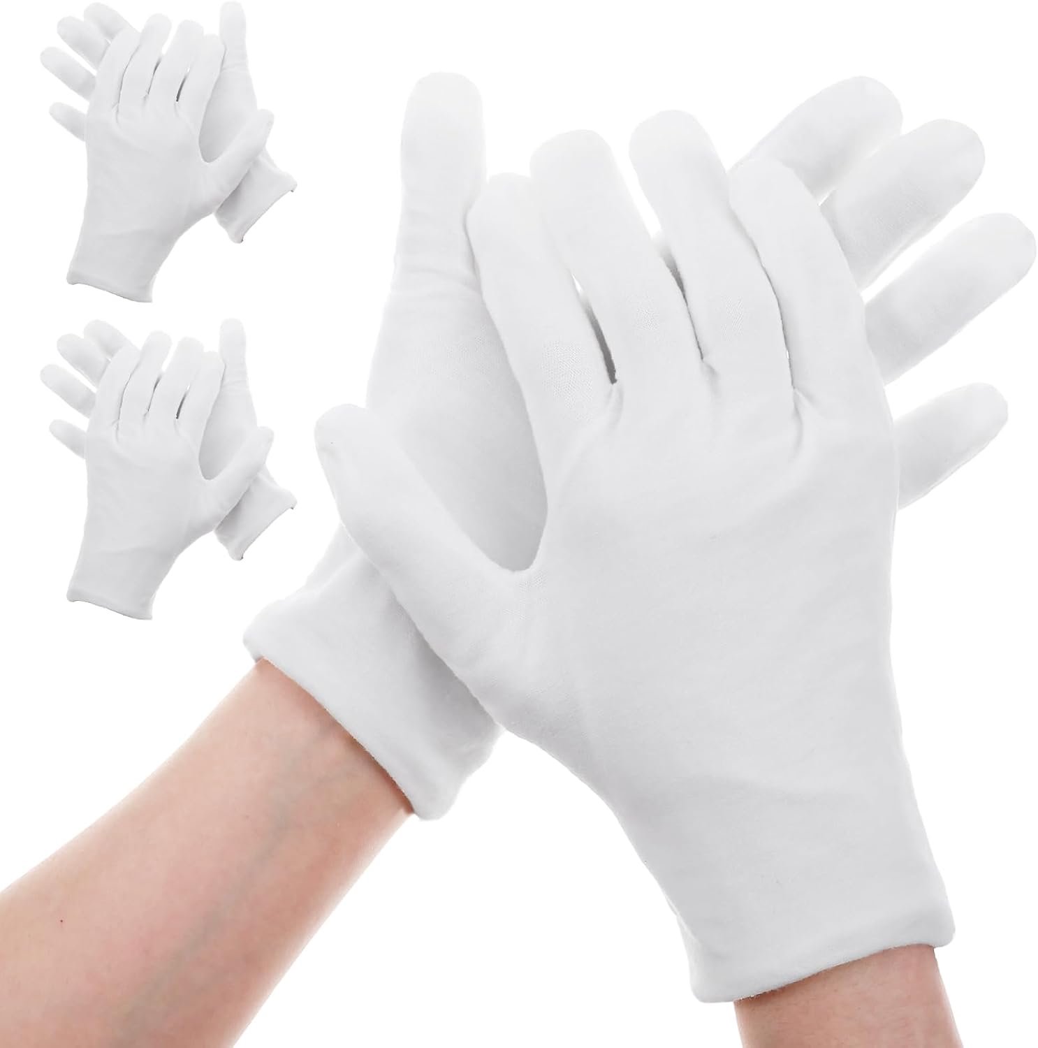 3 paar witte katoenen handschoenen, zachte katoenen handschoenen, vochtverzorgende SPA handverzorging handschoenen van katoen, voor droge handen, SPA-handschoenen
