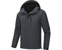 Huayuzh Softshelljas voor heren, winterjas, waterdicht, winddicht, warm fleece gevoerd, regenjas, wandelen, kamperen